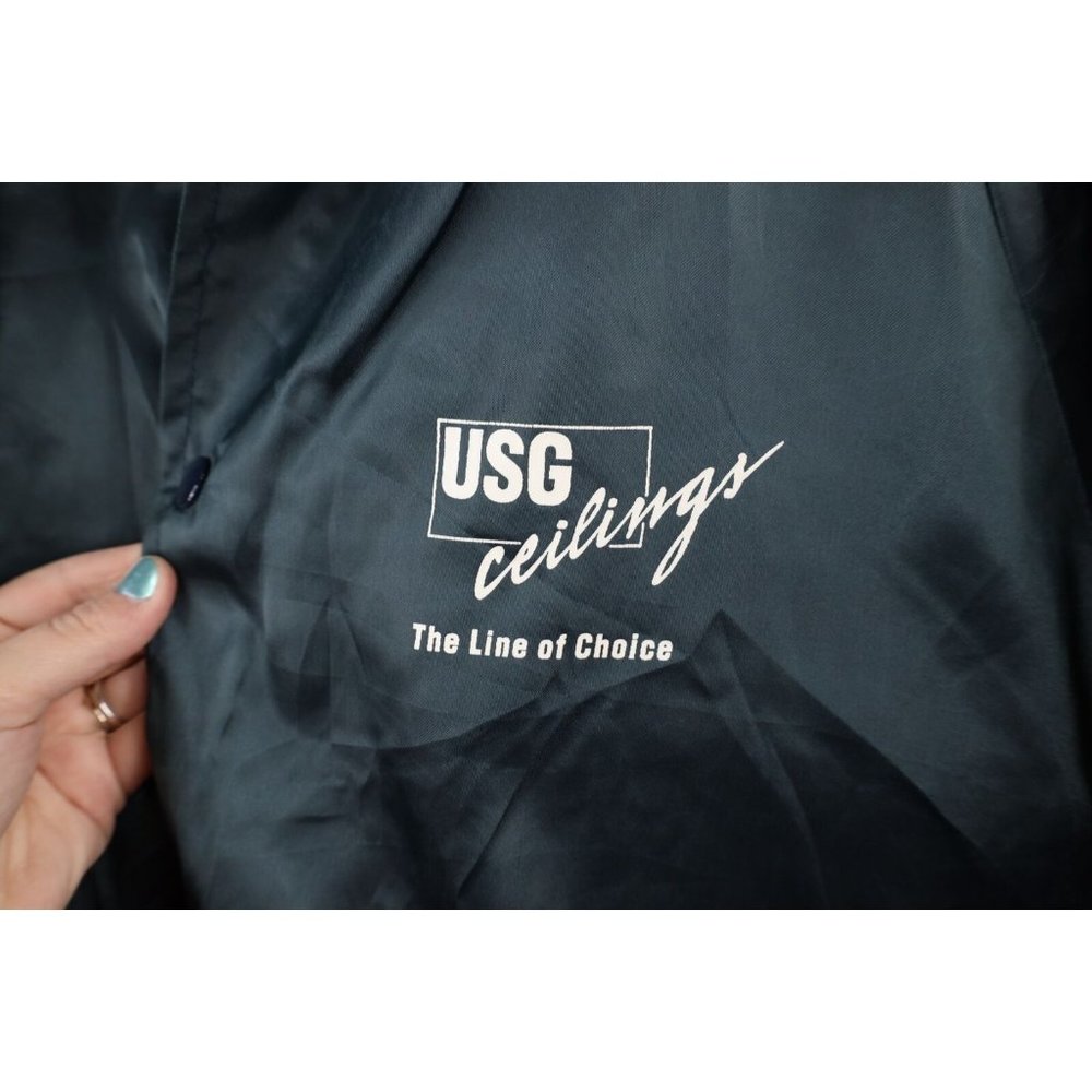 Vintage 80s Streetwear Mens Xl Lined Lumber Yard Satin Bomber Jacket Blue Usa View 4